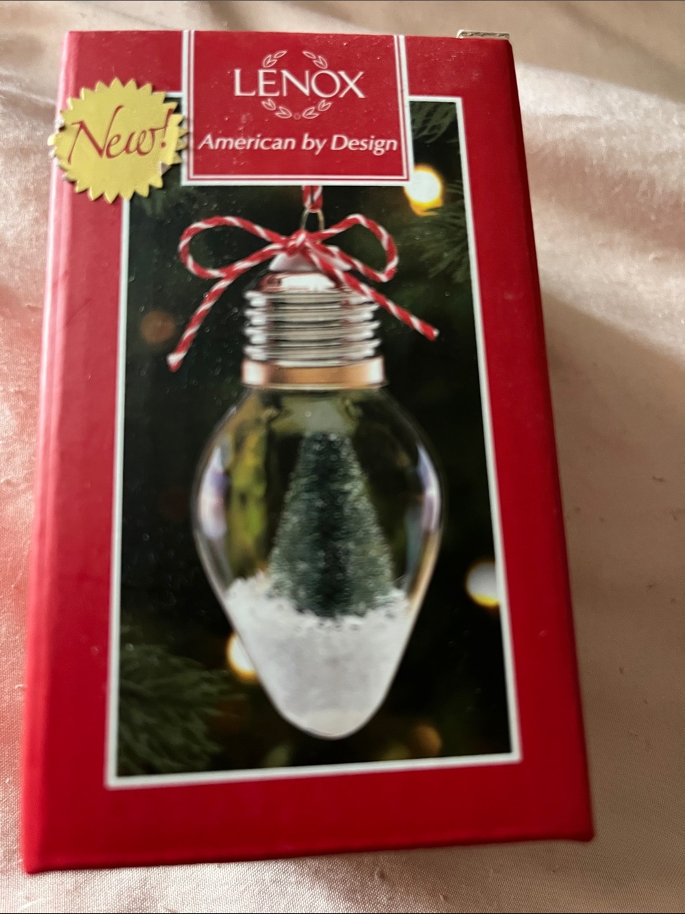 Lenox Clear and Green Miniature Lightbulb Ornament